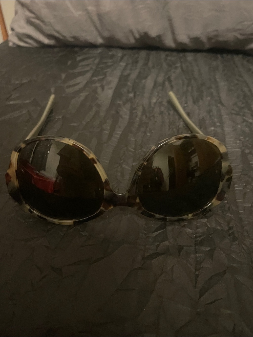 Tortoiseshell Round Sunglasses from Tory Burch - Picture 10 of 17